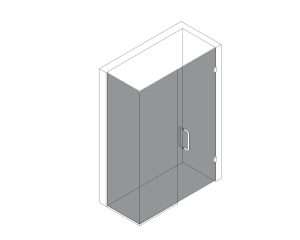 90 degree corner glass shower CAD layout