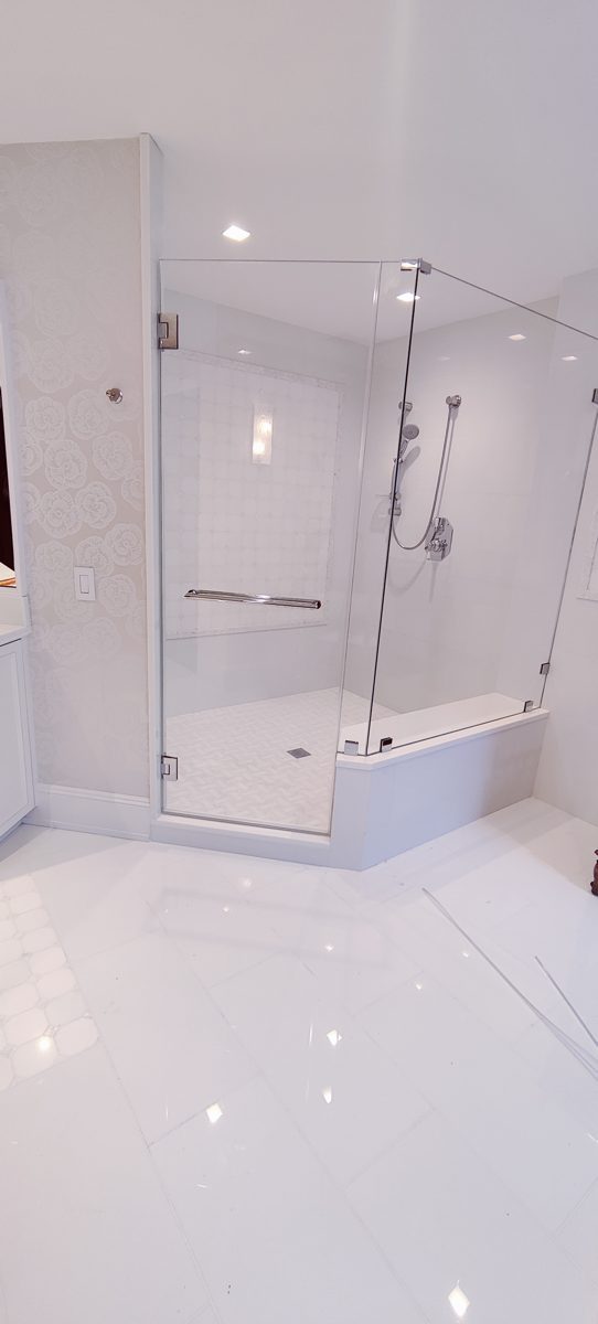 Frameless shower door installation by ProForm